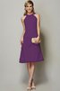 Enges Chiffon Normale Taille Bescheidenes Brautjungfernkleid mit Applike - 6