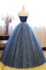 Verlockend Perlenbesetztes Normale Taille Bodenlanges Abendkleid mit Herz-Ausschnitt - 2