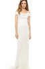Abito da Sposa con Piega a riva con Manica Corte Fuori dalla spalla Vintage in Chiffon - 1
