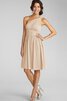Ein Schulter trägerloser Ausschnitt Chiffon A-Line mini Brautjungfernkleid - 20