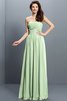 Prinzessin A Linie Plissiertes Bodenlanges Brautjungfernkleid aus Chiffon - 26
