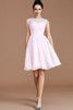 Chiffon A Linie Normale Taille Herz-Ausschnitt Mini Brautjungfernkleid - 5