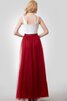 Tüll Ärmelloses Satin einfaches Brautjungfernkleid mit Schleife mit Gürtel - 3
