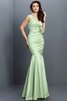 Vestido de Dama de Honor en Tafetán de Flores de Escote en V de Largo - 26