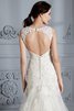 Robe de mariée naturel de traîne moyenne manche nulle de sirène au bord de la mer - 8