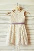 Robe de cortège enfant naturel ligne a de princesse fermeutre eclair col u profond - 2