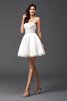 Prinzessin Satin Herz-Ausschnitt Cocktailkleid mit Perlen mit Rücken Schnürung - 3