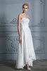 Robe de mariée avec bouton charmant a-ligne col en forme de cœur moderne - 5