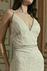 Robe de mariée fermeutre eclair avec perles absorbant longueur au ras du sol elégant - 3