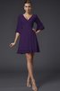 Chiffon Normale Taille A-Line Brautjungfernkleid ohne Ärmeln mit Halben Ärmeln - 12