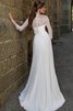 Abito da Sposa Cerniera con Spacco Davanti a Spiaggia A Terra Naturale Formale E Informale - 2