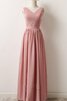 Robe demoiselle d'honneur simple de col en v fermeutre eclair ligne a avec chiffon - 1