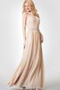 Abito da Damigella con Nastro A-Line Senza Maniche in Chiffon Semplice Lungo - 6