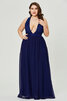 Abito da ballo v-scollo in chiffon splendente a-line con paillette sexy - 3