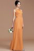 Robe demoiselle d'honneur naturel en chiffon avec zip de princesse au niveau de cou - 26