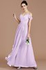 Robe demoiselle d'honneur naturel d'epaule ecrite jusqu'au sol de princesse ligne a - 25