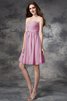 Robe demoiselle d'honneur naturel courte ligne a col en forme de cœur en chiffon - 21
