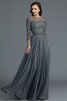 Prinzessin A-Linie Normale Taille Bodenlanges Brautmutterkleid aus Chiffon - 3