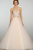 Robe de mariée naturel de mode de bal avec perle de traîne courte avec broderie - 2