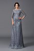 Vestido de Madrina de Corte princesa de Barco de Manga de longitud 3/4 de Cremallera - 4