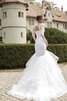 Abito da Sposa conservatore in Tulle Naturale Barchetta Buco Della Serratura Schiena Sirena - 3