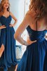 Aufregend A Linie Prinzessin Abschlusskleid ohne Ärmeln mit Spaghettiträger - 1