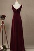 Robe demoiselle d'honneur simple plissé a-ligne manche nulle en chiffon - 4