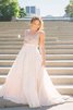 Robe de soirée morden de col en v manche nulle de princesse a-ligne - 1