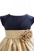 A-Line Empire Taille Blumenmädchenkleid mit gekappten Ärmeln mit Blume - 3