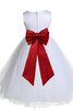 Robe de cortège enfant ligne a col u profond manche nulle en satin avec zip - 2