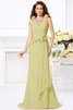 Robe demoiselle d'honneur naturel longue avec fleurs manche nulle de col en v - 8