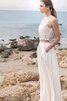 Ärmelloses Strand Nackenband bodenlanges informelles Brautkleid aus Satin - 2