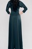 A-Line plissiertes Bateau Ärmelloses bodenlanges Brautmutterkleid mit natürlicher Taille - 2