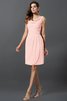 Robe demoiselle d'honneur plissé encolure ronde en chiffon a-ligne fermeutre eclair - 21