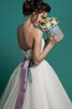 Abito da Sposa A-Line Cuore Lungo in Organza con Increspato A Terra - 4