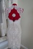 Queen Anne Ausschnitt modisches einfaches legeres Brautkleid ohne Ärmeln mit Blume - 5