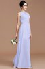 Robe demoiselle d'honneur naturel en chiffon avec zip de princesse au niveau de cou - 23