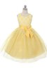 Robe de cortège enfant pailleté encolure ronde avec nœud à boucles ligne a manche nulle - 2