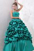 Duchesse-Linie gerüschtes trägerlos Quinceanera Kleid mit kreuz mit Rüschen - 2