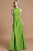 Robe demoiselle d'honneur naturel a-ligne manche nulle en chiffon de princesse - 19