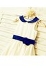 Reißverschluss Satin Prinzessin Natürliche Taile Blumenmädchenkleid mit Blume - 3