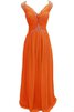 Paillettenbesetztes Chiffon A-Linie plissiertes bodenlanges Brautjungfernkleid - 8