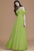 Normale Taille Prinzessin Spaghetti Träger A Linie Bodenlanges Brautjungfernkleid - 20