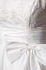 Zickzack Ausschnitt Ärmellos mini schlichtes Brautkleid mit Gürtel mit Bordüre - 5