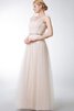 Robe demoiselle d'honneur distinguee simple romantique avec perle textile en tulle - 2