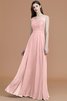 A Linie Prinzessin Normale Taille Ärmelloses Bodenlanges Brautjungfernkleid - 27