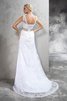 Elegante Vestido de Novia en Satén de Largo de Cola Corte de Flores - 2