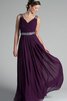Robe demoiselle d'honneur simple plissé manche nulle ruché entrecroisé - 1