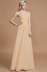 Robe demoiselle d'honneur naturel ligne a de col en v de princesse en chiffon - 17