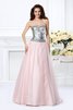 Robe de quinceanera longue naturel de mode de bal avec perle col en forme de cœur - 1